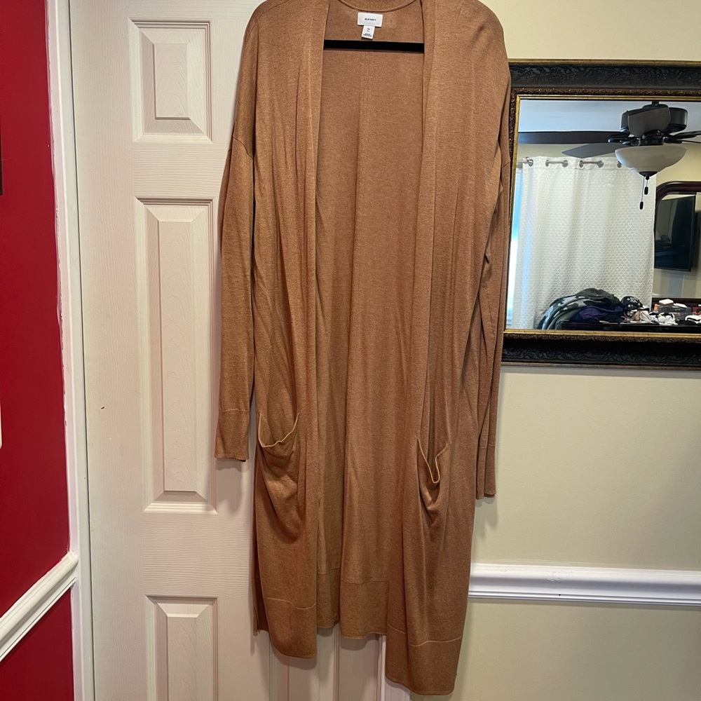Old Navy Camel Long Open Front Cardigan XXL Tall